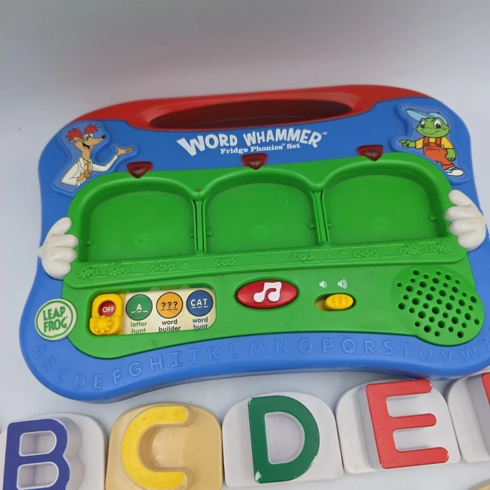 Leap Frog WORD WHAMMER Fridge Phonics Set Magnetic Alphabet ABC's WORKS See Pics